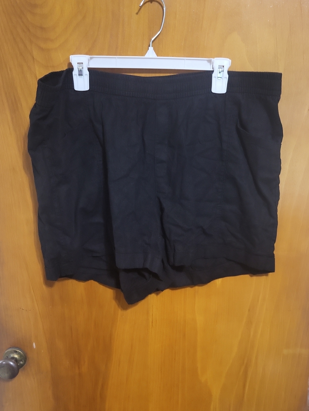 Womens Old Navy Size Xl Black High-Rise Linen Blend Shorts